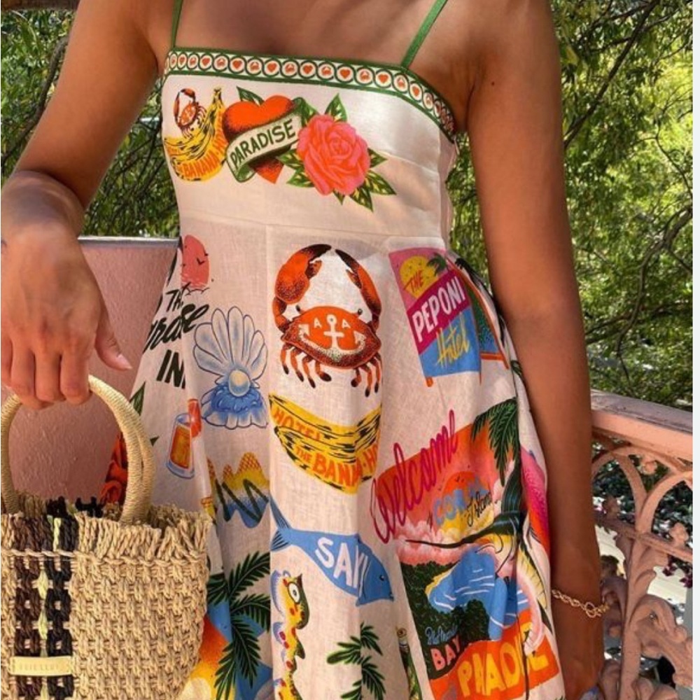 Going South? NWT “Paradiso-inspired Dress, Sz M, from Amazon. 100% Polyester.